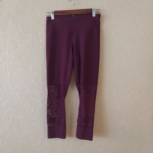 90 Degrees by Reflex purple athletic leggings with mesh Sz XS
